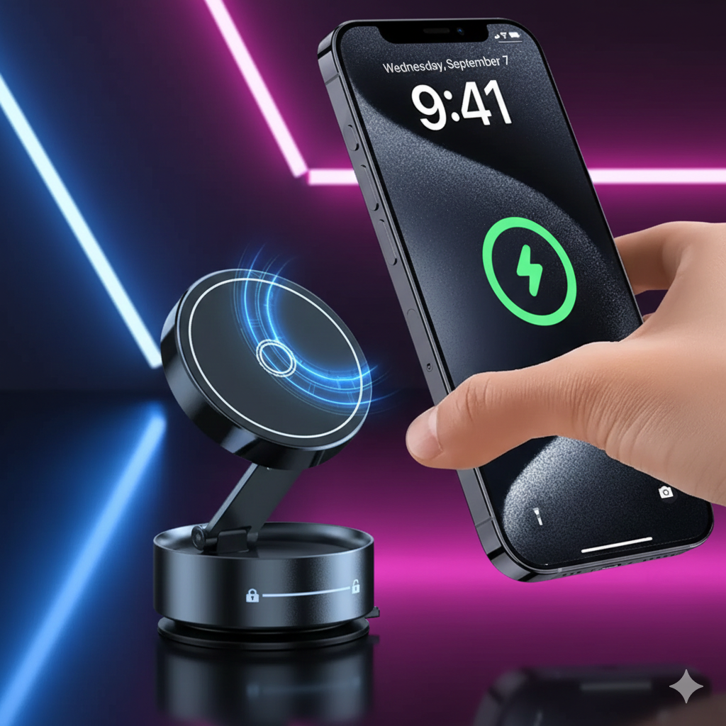 Professional Vacuum Suction Strong Magnetic Car Phone Holder 360° Rotation For All Phone Mobile Holder