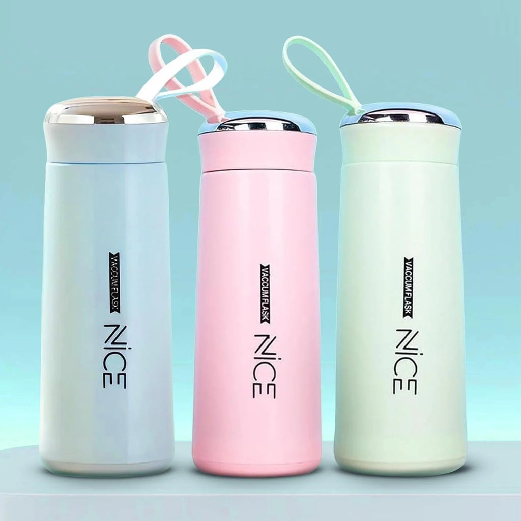 BPA Free Glass Water Bottle | 400ml Portable Tumbler | With Protective Plastic Shell | For School, Gym, Home & Office (Random colour)