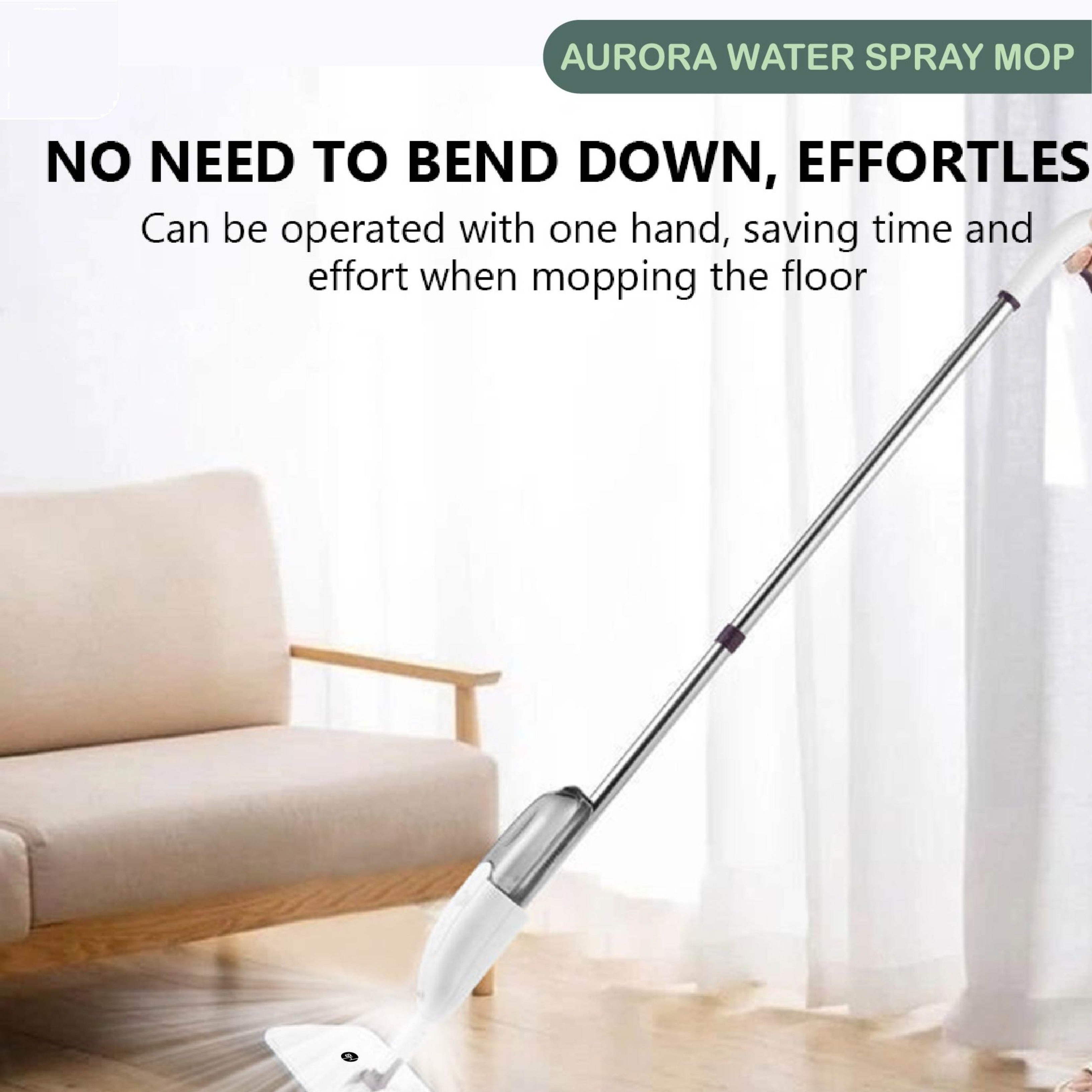 360° Rotating Spray Mop with Refillable Bottle