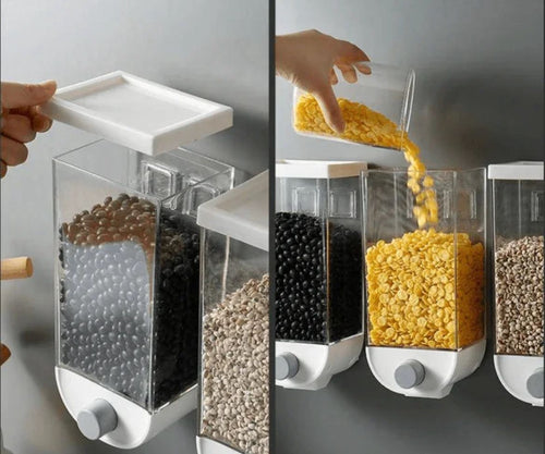 1500ml Wall-Mounted Grain Dispenser for Kitchen Storage