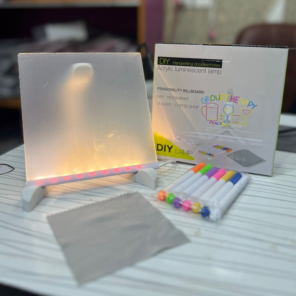 LED Light-Up Writing Board with Stand (15×15 cm)